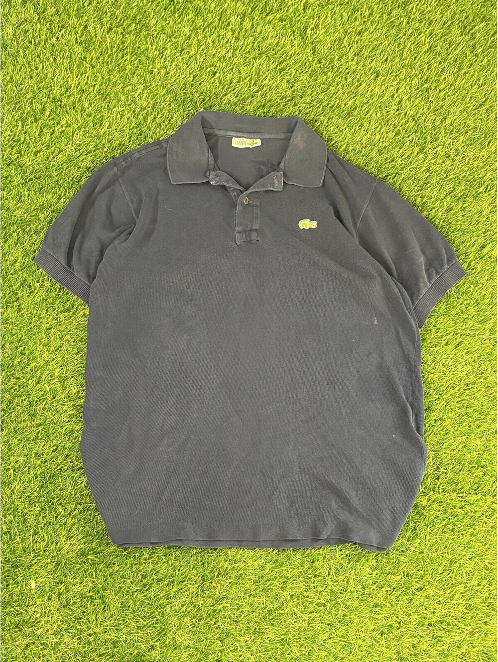 Vintage Lacoste 90s Black Cotton Polo Shirt, Men's M